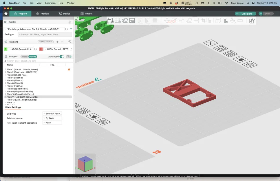 Phụ kiện gắn đèn LED cho Flashforge Adventurer 5M (AD5M) - Hỗ trợ LED 5050 v1.0 - Image 17