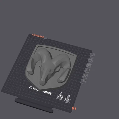 Mô hình 3D biểu tượng Ram (Ram Emblem) cho xe bán tải