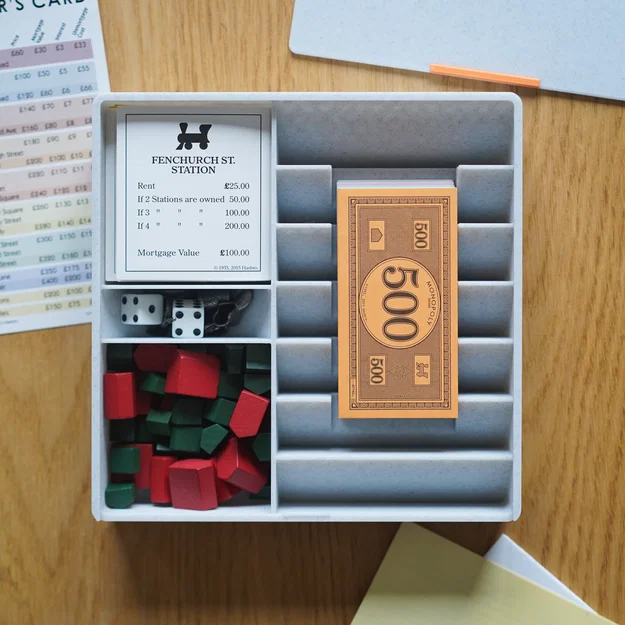 Hộp đựng và khay ngân hàng cho bộ cờ tỷ phú Monopoly - Image 1