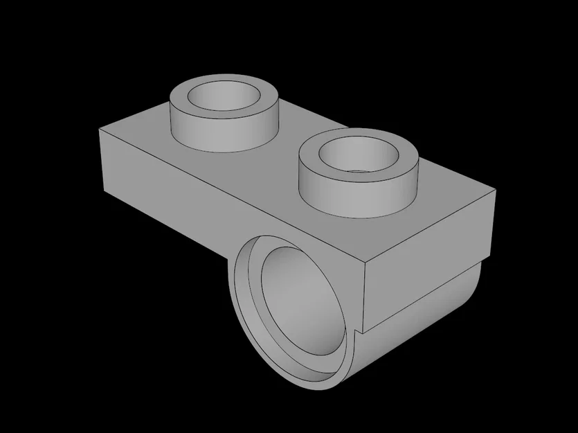 Mảnh ghép Plate 1x2 tương thích Lego có lỗ chốt in 3D - Image 1