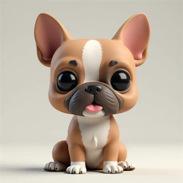 Mô hình 3D French Bulldog phong cách Funko Pop - Đáng yêu, tinh nghịch - Image 1