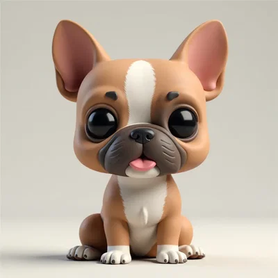 Mô hình 3D French Bulldog phong cách Funko Pop - Đáng yêu, tinh nghịch