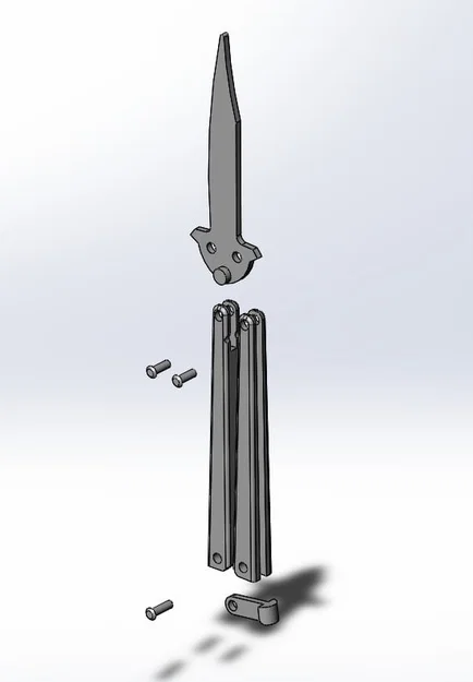 Butterfly Knife Trainer - Mô hình dao bướm tập luyện in 3D - Image 2