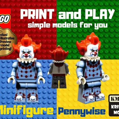 Mô hình in 3D LEGO Pennywise Minifig cực chất cho người hâm mộ