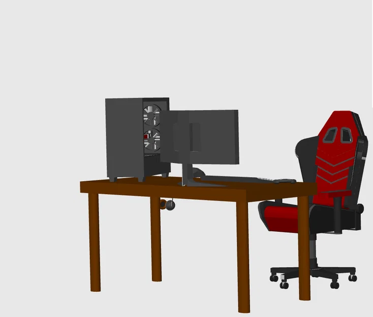 Mô hình bàn máy tính gaming Mini Gaming Setup in 3D cực chi tiết - Image 2