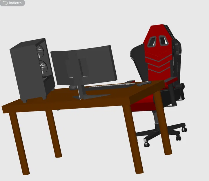 Mô hình bàn máy tính gaming Mini Gaming Setup in 3D cực chi tiết - Image 4