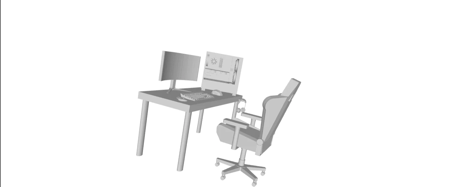 Mô hình bàn máy tính gaming Mini Gaming Setup in 3D cực chi tiết - Image 6