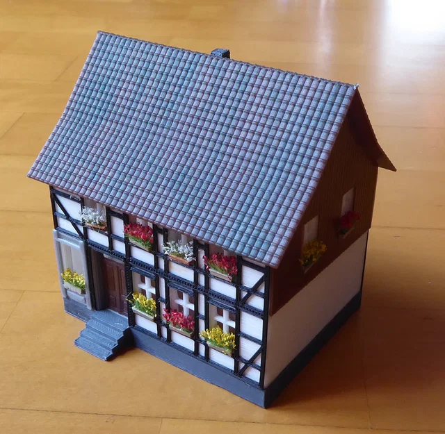 Nhà Fachwerk (Half-timbered house) tỉ lệ H0 - Phiên bản Redesign - Image 2