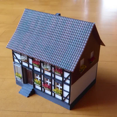 Nhà Fachwerk (Half-timbered house) tỉ lệ H0 - Phiên bản Redesign