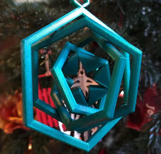 Đồ trang trí cây thông 3D Hexa Gyro dạng xoay đẹp mắt - Image 1