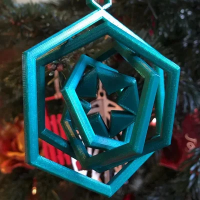 Đồ trang trí cây thông 3D Hexa Gyro dạng xoay đẹp mắt