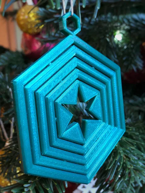 Đồ trang trí cây thông 3D Hexa Gyro dạng xoay đẹp mắt - Image 2