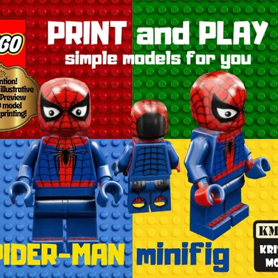 Mô hình nhân vật Spiderman phong cách LEGO để in 3D