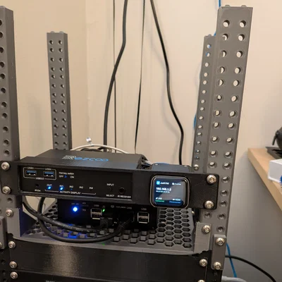 Khung gắn Rack 10 inch cho JetKVM + Bộ chuyển đổi EZCOO KVM hỗ trợ phím tắt