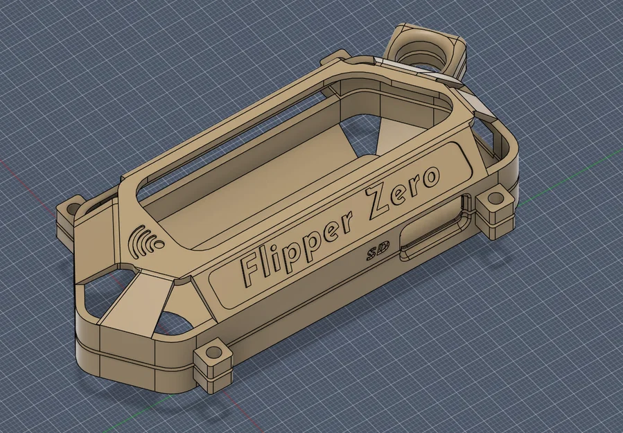 Vỏ bảo vệ khung xương cho Flipper Zero kèm vòng móc khóa và khe hở cổng kết nối - Image 1