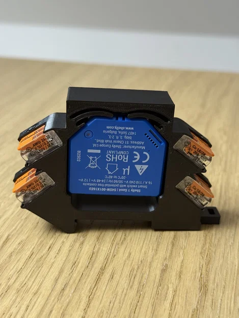 Đế gắn DIN Rail cho Shelly 1 Gen 4 hỗ trợ đầu nối Wago 221 - Image 1