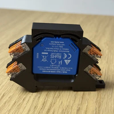 Đế gắn DIN Rail cho Shelly 1 Gen 4 hỗ trợ đầu nối Wago 221