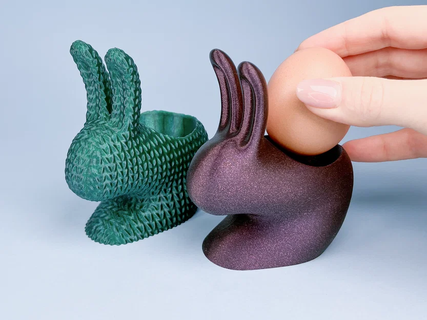 Khay đựng trứng hình thỏ (Bề mặt trơn & Vân len), đồ chơi Lễ Phục sinh - Image 1