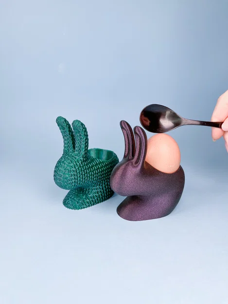 Khay đựng trứng hình thỏ (Bề mặt trơn & Vân len), đồ chơi Lễ Phục sinh - Image 3