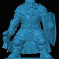 Mô hình Dwarven Fighter cho game bàn cờ - Thumbnail 1