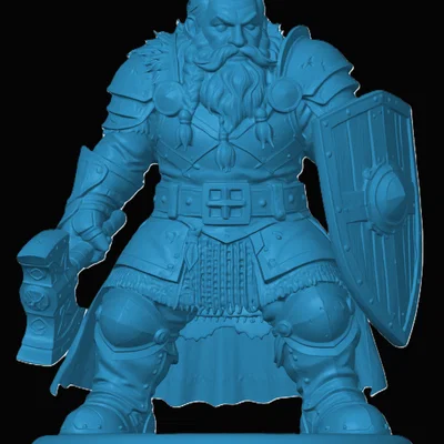 Mô hình Dwarven Fighter cho game bàn cờ