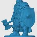 Mô hình Dwarven Fighter cho game bàn cờ - Thumbnail 2