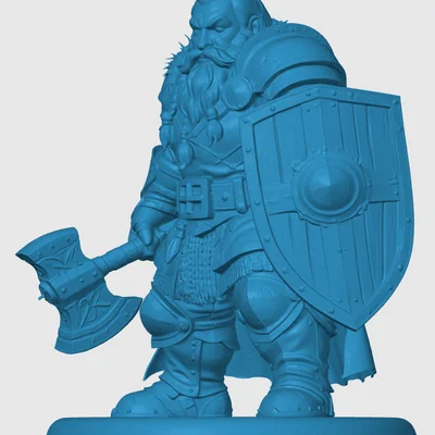 Mô hình Dwarven Fighter cho game bàn cờ