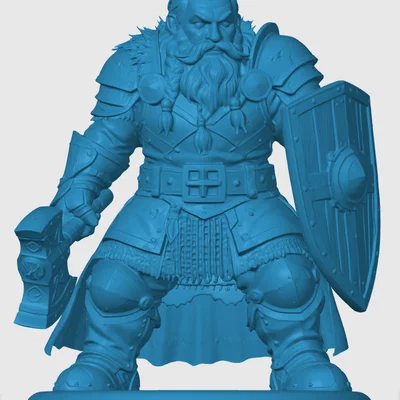 Mô hình Dwarven Fighter cho game bàn cờ