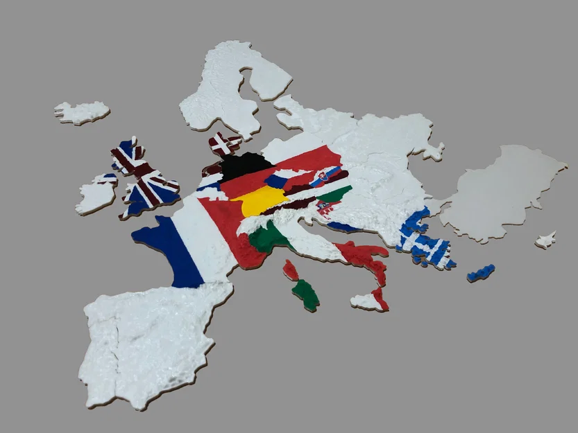 Mô hình địa hình 3D (bản đồ địa hình) châu Âu - Image 2