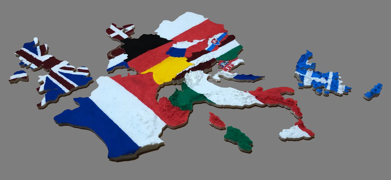 Mô hình địa hình 3D (bản đồ địa hình) châu Âu - Image 3