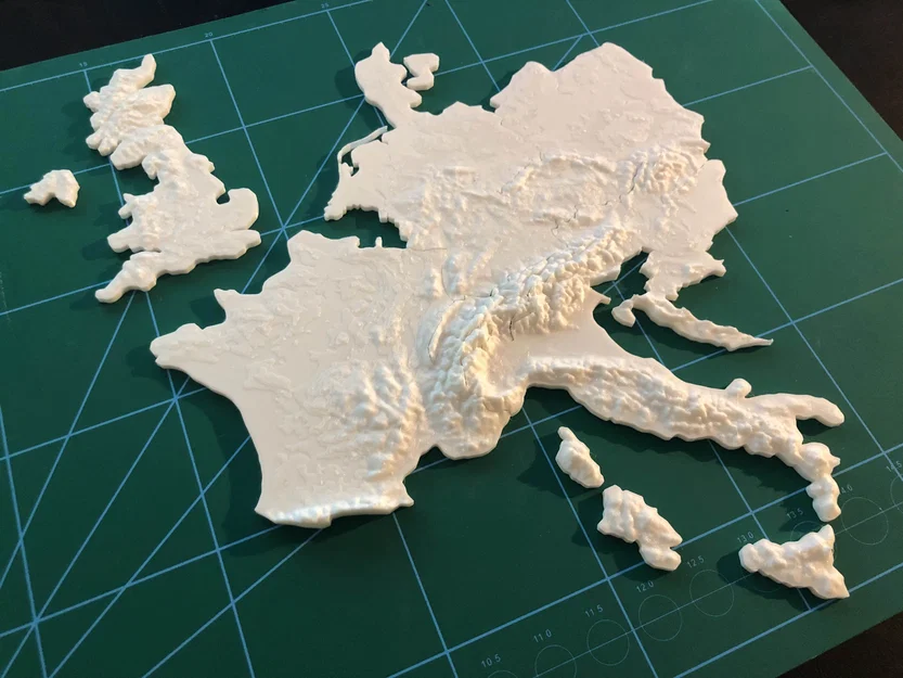 Mô hình địa hình 3D (bản đồ địa hình) châu Âu - Image 4