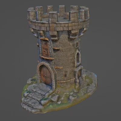 Mô hình tháp canh D&D (Watch Tower) in 3D không cần support