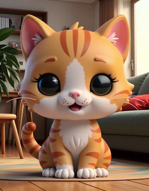 Mô hình Mèo con đáng yêu phong cách Funko - Cute Cat Kitten - Image 2