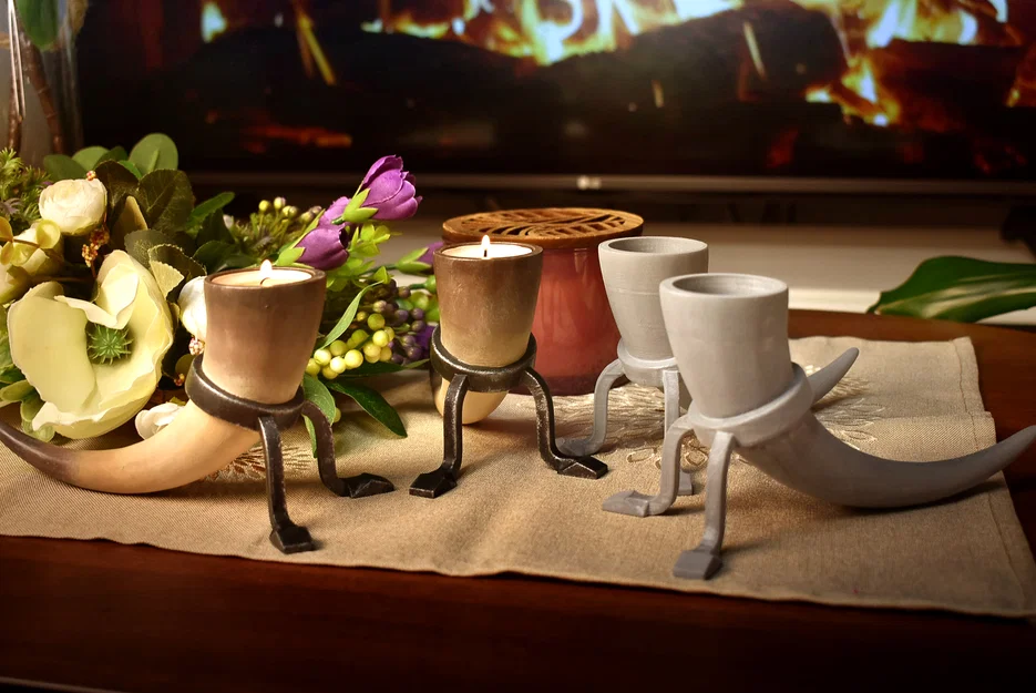 Đế nến trang trí hình sừng Skyrim - Image 7