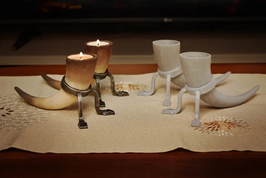 Đế nến trang trí hình sừng Skyrim - Image 8