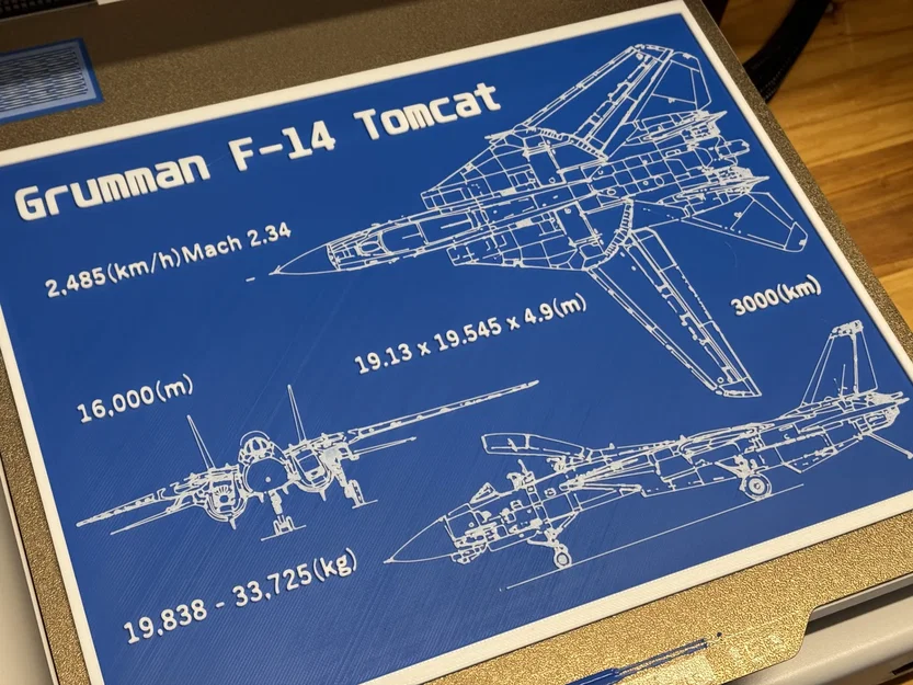 Mô hình bảng vẽ kỹ thuật 3D máy bay Grumman F-14 Tomcat - Image 2