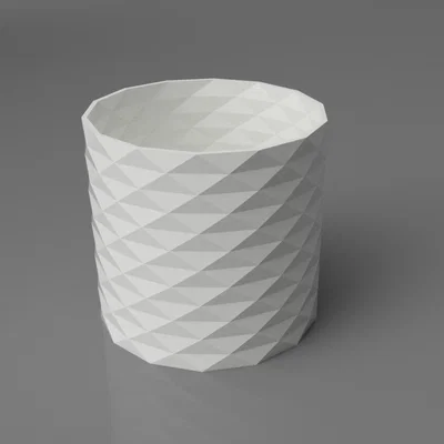 Mẫu bình hoa, ống cắm bút Low-poly trang trí bàn làm việc