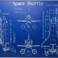 Mô hình tranh bản vẽ kỹ thuật tàu vũ trụ Space Shuttle 3D - Thumbnail 1