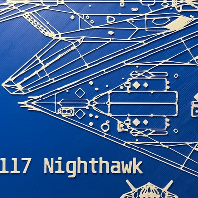 Bản vẽ kỹ thuật 3D F-117 Nighthawk - Mô hình tranh treo tường ấn tượng
