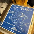 Bản vẽ kỹ thuật 3D F-117 Nighthawk - Mô hình tranh treo tường ấn tượng - Thumbnail 3
