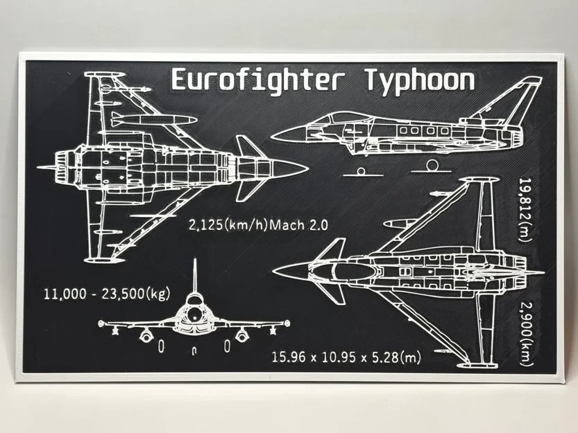 Mô hình bảng vẽ kỹ thuật 3D máy bay Eurofighter Typhoon độc đáo - Image 1