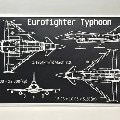 Mô hình bảng vẽ kỹ thuật 3D máy bay Eurofighter Typhoon độc đáo