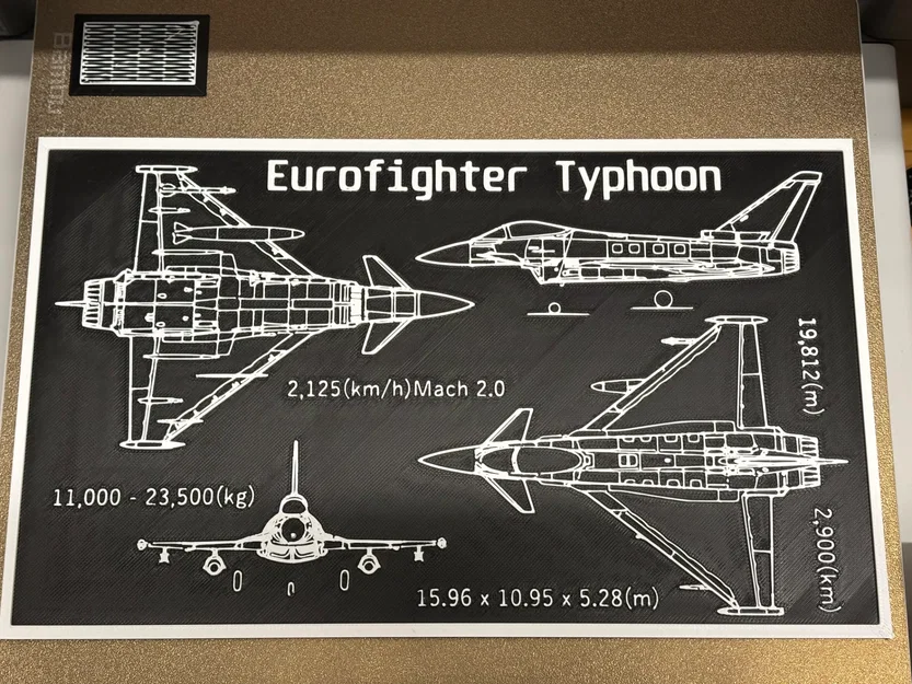 Mô hình bảng vẽ kỹ thuật 3D máy bay Eurofighter Typhoon độc đáo - Image 2