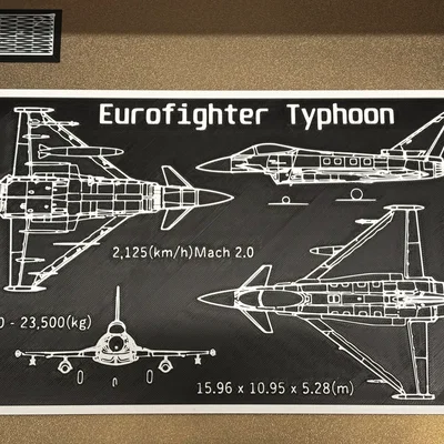 Mô hình bảng vẽ kỹ thuật 3D máy bay Eurofighter Typhoon độc đáo