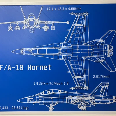 Mô hình bản vẽ kỹ thuật 3D máy bay chiến đấu F/A-18 Hornet
