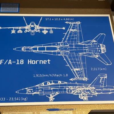 Mô hình bản vẽ kỹ thuật 3D máy bay chiến đấu F/A-18 Hornet