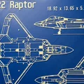 Mô hình 3D bản vẽ kỹ thuật máy bay chiến đấu F-22 Raptor treo tường - Thumbnail 2