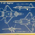 Mô hình 3D bản vẽ kỹ thuật máy bay chiến đấu F-22 Raptor treo tường - Thumbnail 3