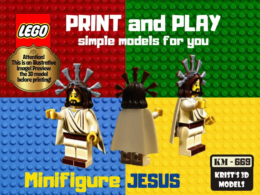 Mô hình LEGO Jesus Minifig in 3D độc đáo - Image 1