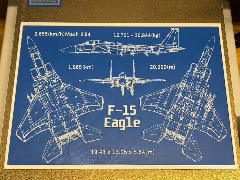 Mô hình in 3D bản vẽ kỹ thuật máy bay chiến đấu F-15 Eagle - Image 3